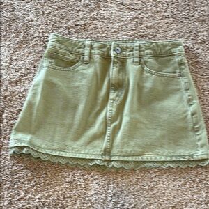 American Eagle Outfitters Green Skater Mini Skirt